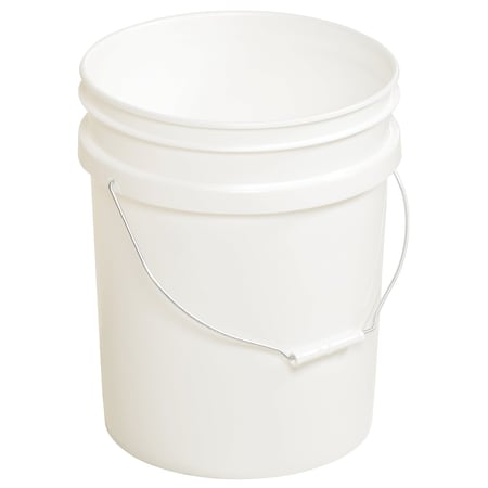 Vestil 5 Gal Open Head Pail with Steel Handle, White PAIL-54-PWS